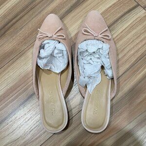 Talbots Blush Pink Suede Slides Size 6.5M EUC